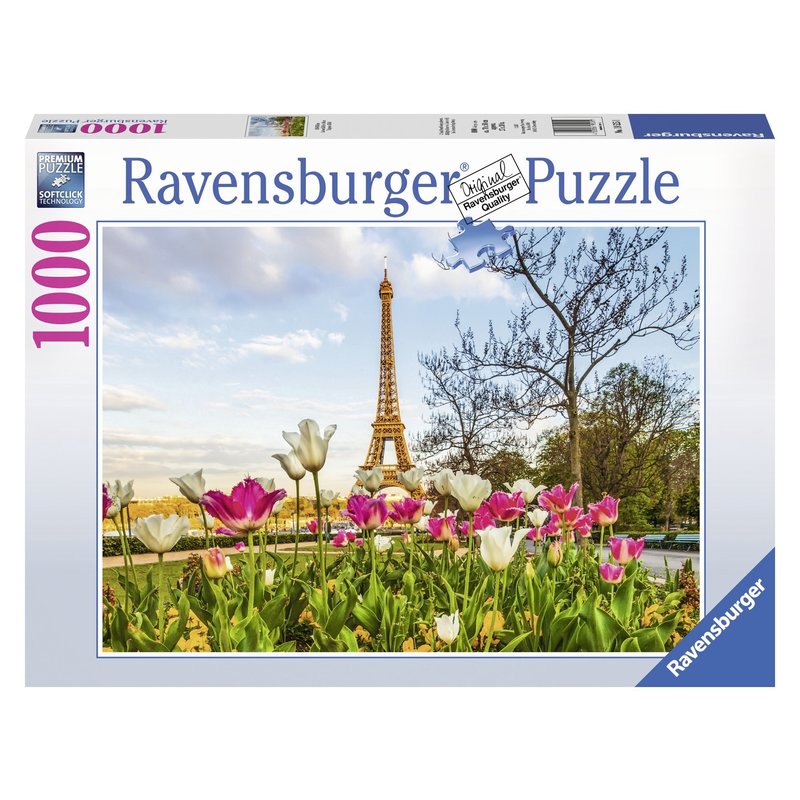 Ravensburger - Puzzle Lalele si Turnul Eiffel, 1000 piese