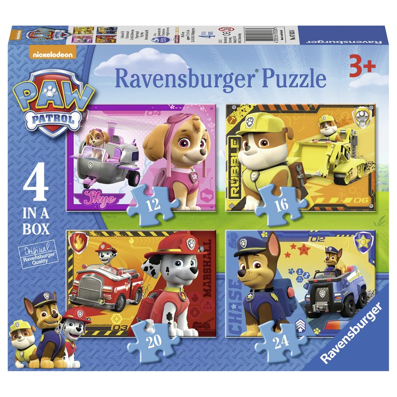 Ravensburger - puzzle patrula catelusilor, 12/16/20/24 piese