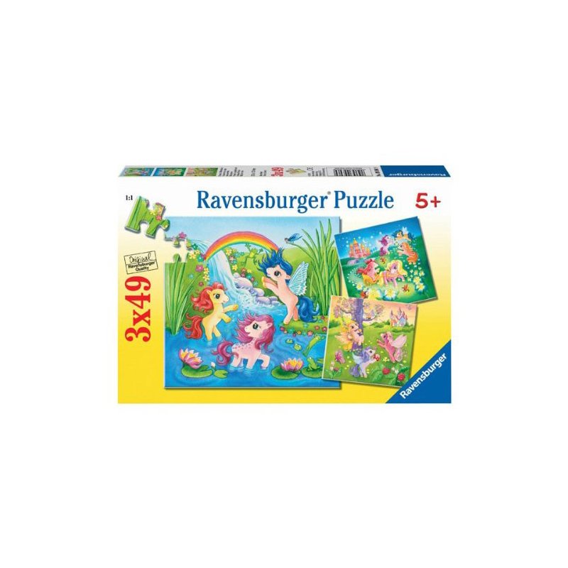 Ravensburger - Puzzle Ponei in lumea basmelor, 3x49 piese