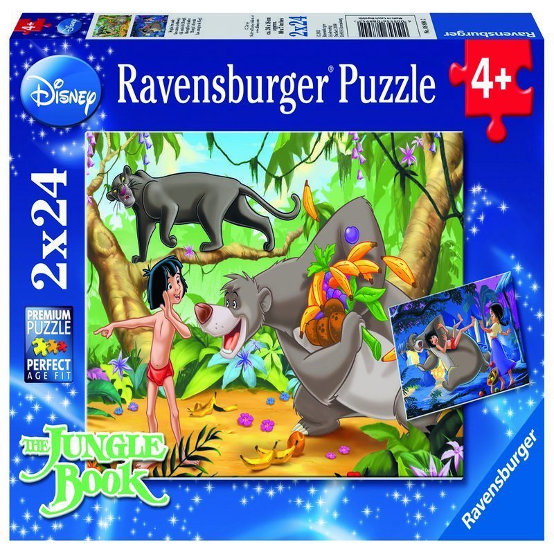 Ravensburger - Puzzle Prietenii lui Mowgli, 2x24 piese
