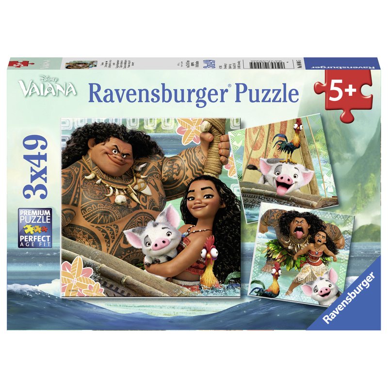 Ravensburger - Puzzle Vaiana, 3x49 piese