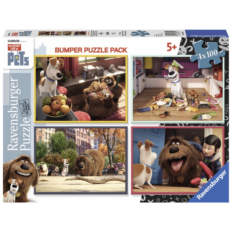 Ravensburger - Puzzle Viata secreta a animalelor, 4x100 piese