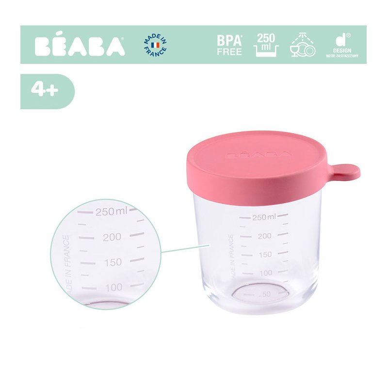 Beaba - recipient ermetic sticla 250 ml, roz