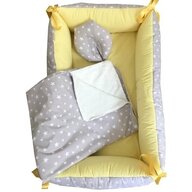 Deseda - Reductor Bebe Bed Nest cu paturica si pernuta antiplagiocefalie  Stelute pe gri