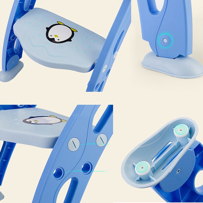 Little mom - reductor pentru toaleta cu scarita pinguin blue