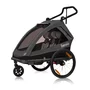 Carucior si remorca de bicicleta, Lionelo, Cama, Multifunctional, Pentru 1 sau 2 copii, Cu sistem de absorbtie a socurilor SIQ, Geamuri cu protectie solara, Negru - 1