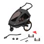 Carucior si remorca de bicicleta, Lionelo, Cama, Multifunctional, Pentru 1 sau 2 copii, Cu sistem de absorbtie a socurilor SIQ, Geamuri cu protectie solara, Negru - 4
