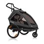 Carucior si remorca de bicicleta, Lionelo, Cama, Multifunctional, Pentru 1 sau 2 copii, Cu sistem de absorbtie a socurilor SIQ, Geamuri cu protectie solara, Negru - 5