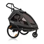 Carucior si remorca de bicicleta, Lionelo, Cama, Multifunctional, Pentru 1 sau 2 copii, Cu sistem de absorbtie a socurilor SIQ, Geamuri cu protectie solara, Negru - 5