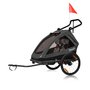 Carucior si remorca de bicicleta, Lionelo, Cama, Multifunctional, Pentru 1 sau 2 copii, Cu sistem de absorbtie a socurilor SIQ, Geamuri cu protectie solara, Negru - 6