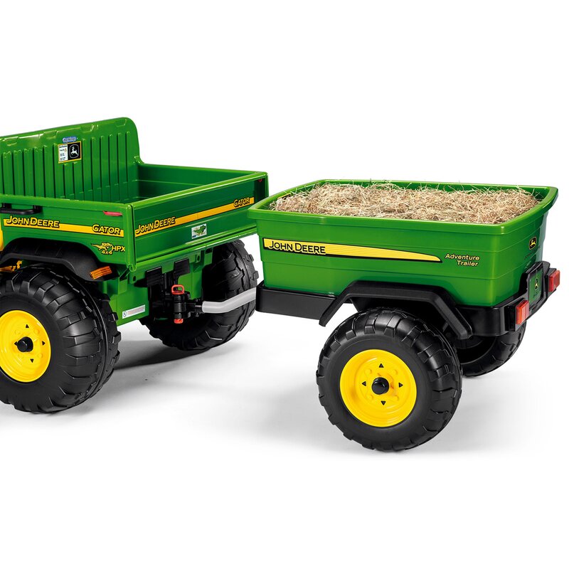 Peg perego - remorca john deere adventure, negru/verde