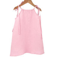 Rochie de vara cu snur pentru fetite, din muselina, Magic Pink, 2-3 ani