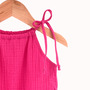 Rochie de vara cu snur pentru fetite, din muselina, Pink Pop, 18-24 luni - 2