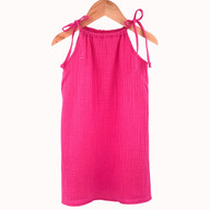 Rochie de vara cu snur pentru fetite, din muselina, Pink Pop, 2-3 ani
