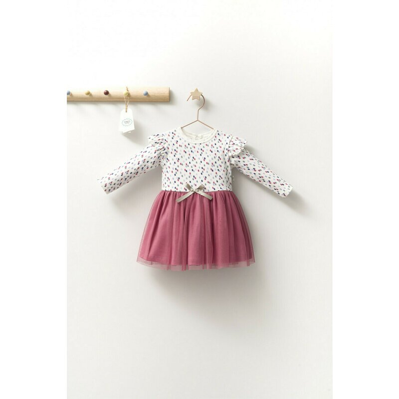 Rochita eleganta cu tulle pentru fetite Monster, Tongs baby (Culoare: Roz inchis, Marime: 9-12 luni)