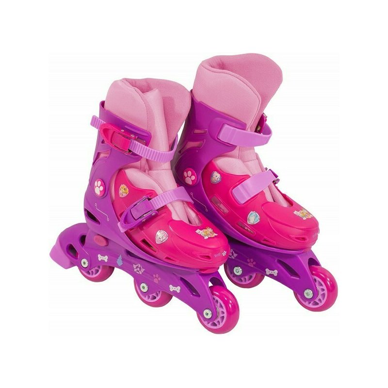 Saica - role cu 1 rand de roti girl marime reglabila, roti interschimbabile, frana de picior paw patrol din plastic, nr.31,32,33,34, roti 3
