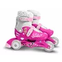 Role, Stamp, De la incepator la avansat, Cu 3 roti, Ajustabile, Inchidere prin velcro, Cu frana, Marime 27-30, Barbie