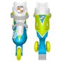 Role, Stamp, Skids Control, De la incepator la avansat, Cu 3 roti, Ajustabile, Inchidere prin velcro, Cu frana, Marime 27-30, Albastru/Verde - 4