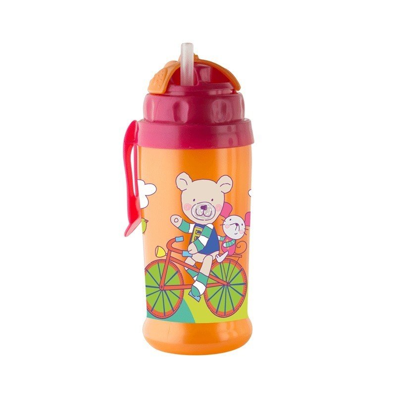 Rotho-baby design - pahar cu pai de silicon coolfrends 360ml.12l+, raspberry
