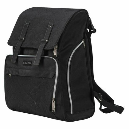 Rucsac pentru mamici, FreeON, Black Edition, Cu salteluta de schimbat scutece, Spatios, Cu buzunare laterale, Negru