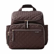 Rucsac pentru mamici, Skip Hop, Compartimentat, Matlasat, Cu multiple buzunare, Include 2 gentute mai mici pentru depozitare si salteluta de infasat, 41x20x36 cm, Ciocolatiu