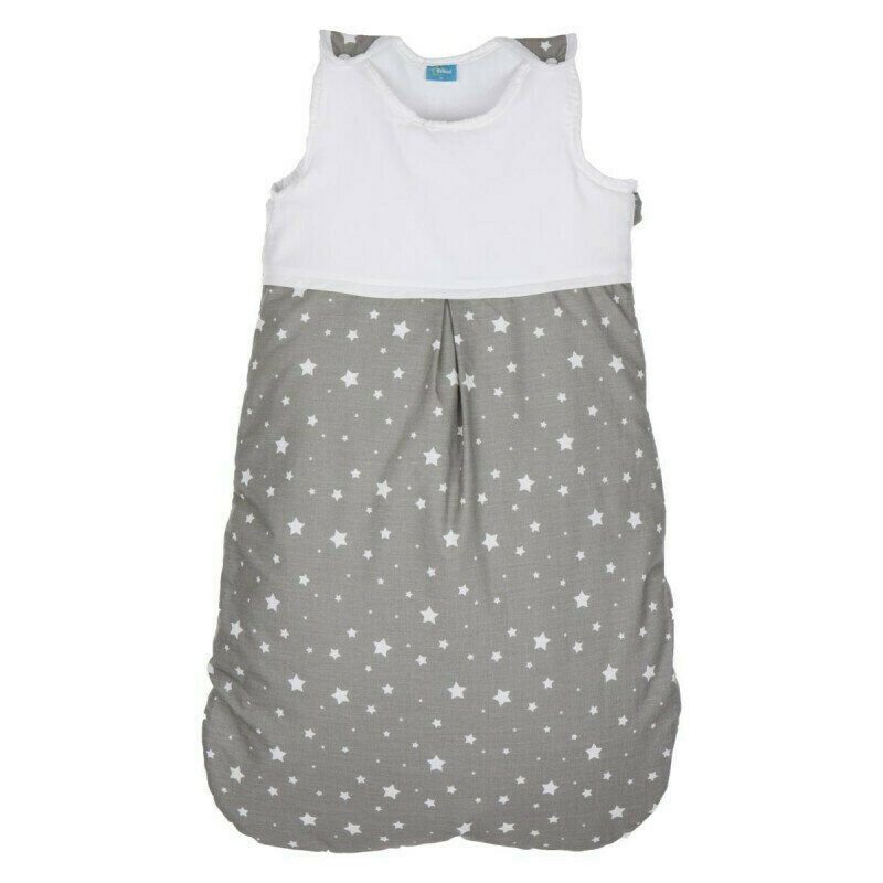 Fillikid - sac de dormit fara maneci , stars, 90 cm, 6-18 luni, gri
