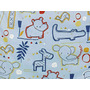 Sac de dormit copii, Circul Animalelor bleu, din bumbac, 70 cm, 1.5 tog - 2