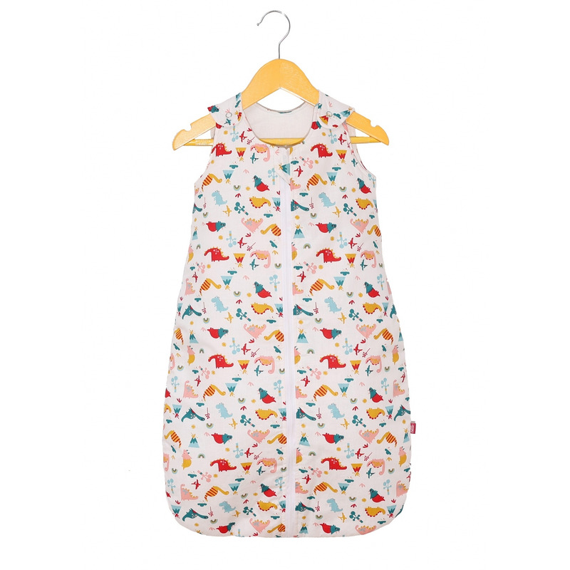 Sac de dormit copii, Cute Dinosaurs, din bumbac, 130 cm, 1,5 tog