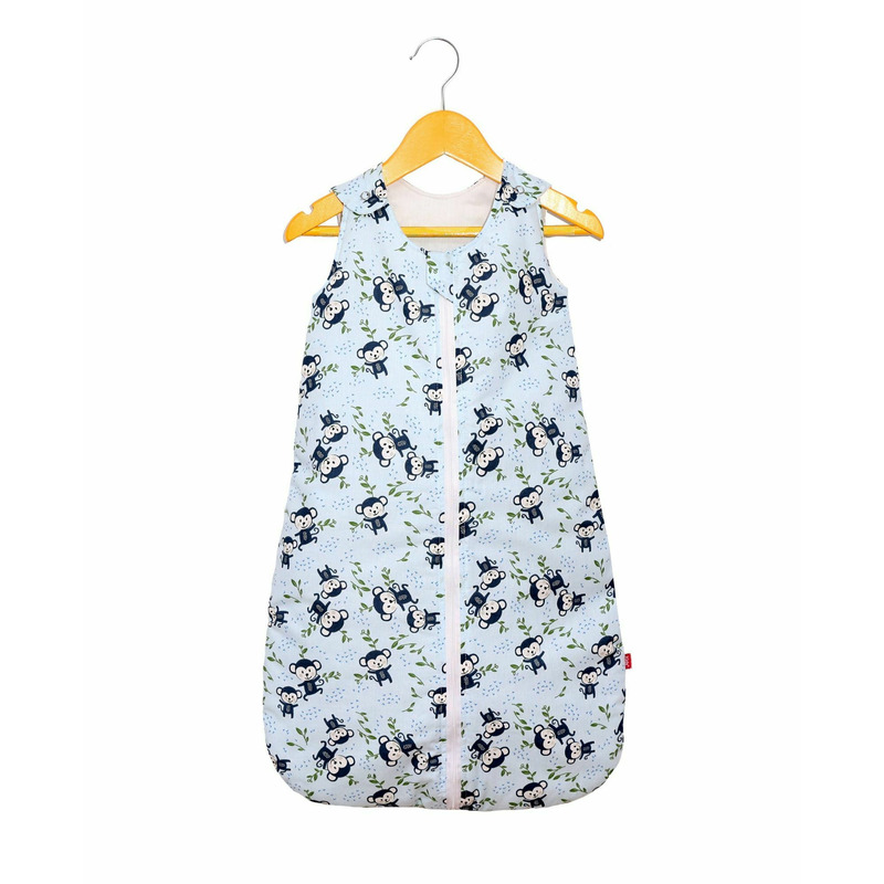 Sac de dormit copii, Happy Monkey, din bumbac, 110 cm, 1.5 tog