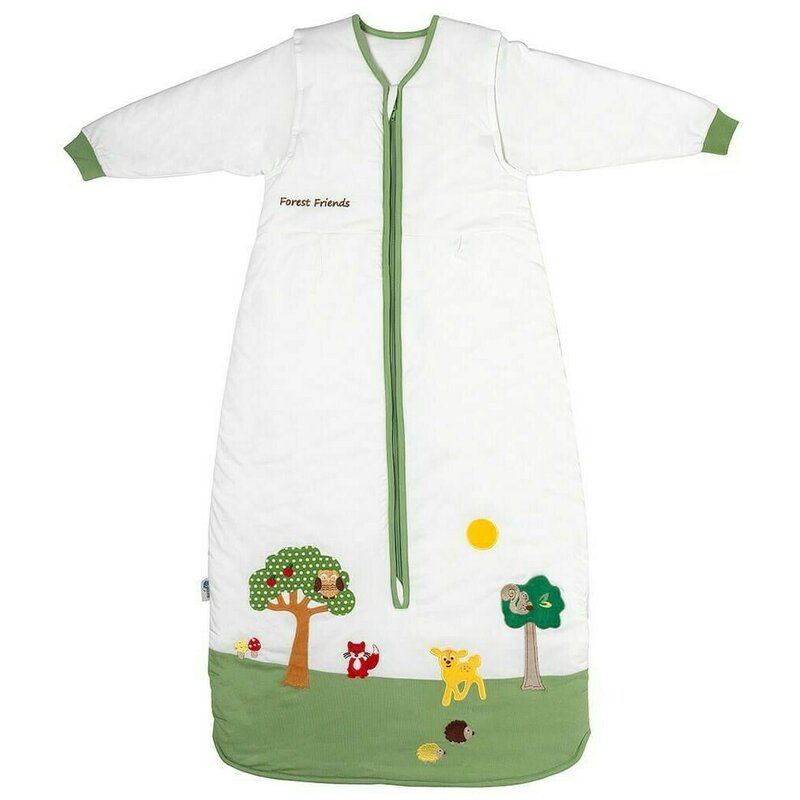 Slumbersac - Sac de dormit cu maneci lungi detasabile Forest Friends din Bumbac, 110x56 cm, 18-36 luni, Tog 2.5