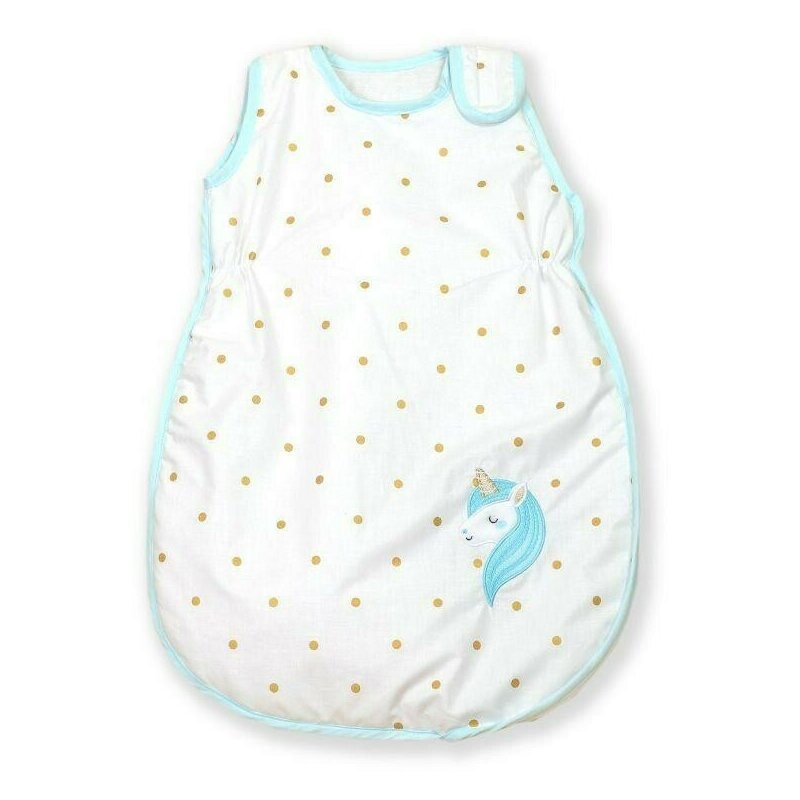 Amy - sac de dormit fara maneci golden dot unicorn cu broderie, 80 cm, 74x50 cm