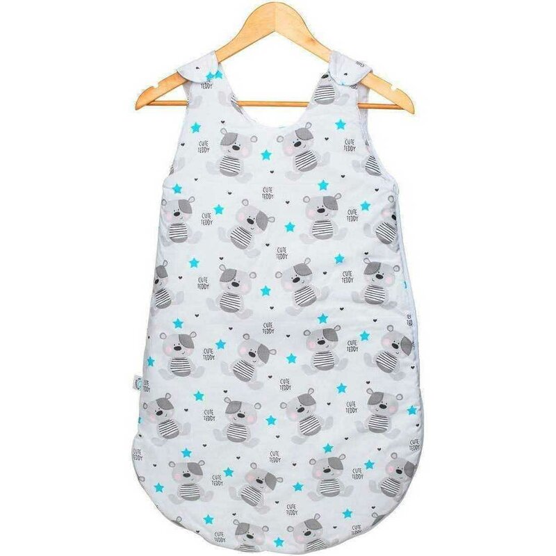 Infantilo - sac de dormit fara maneci , ursuleti, din bumbac, 80x47 cm, 0-1 an, gri