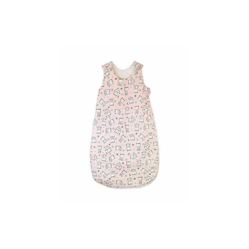 Kidsdecor - sac de dormit fara maneci baby bear 85 cm din bumbac, 85x34 cm, 6-12 luni, tog 1.0, roz