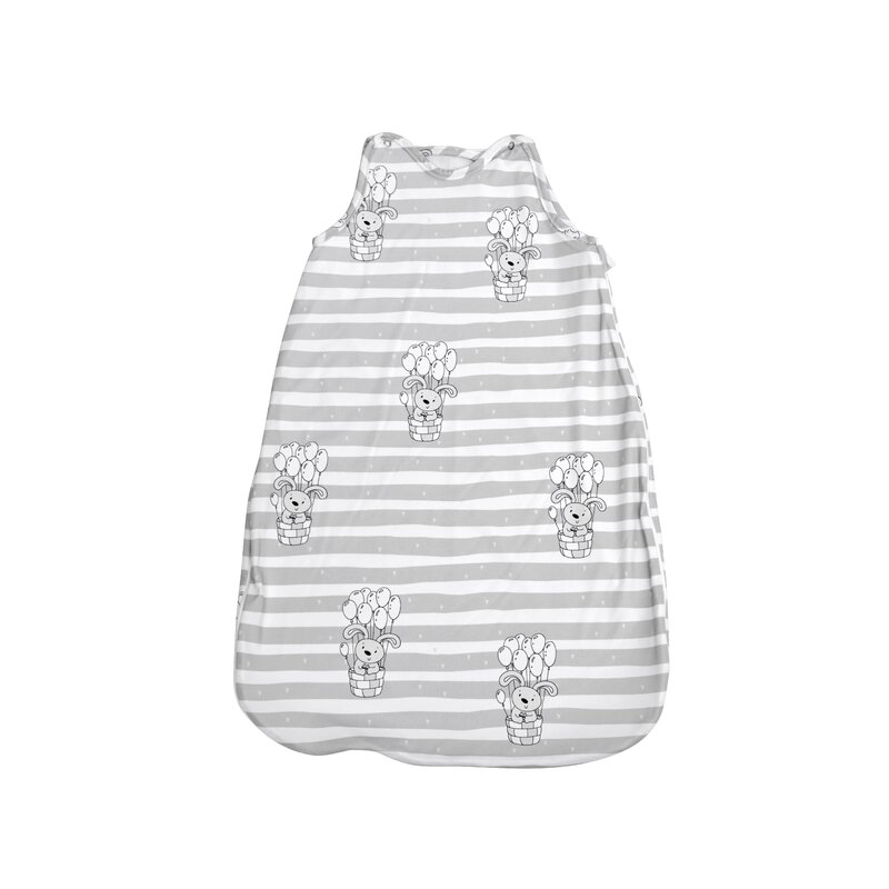 Sac de dormit, primavara/vara, pentru copii cu inaltimea maxima de 95 cm, Grey Striped