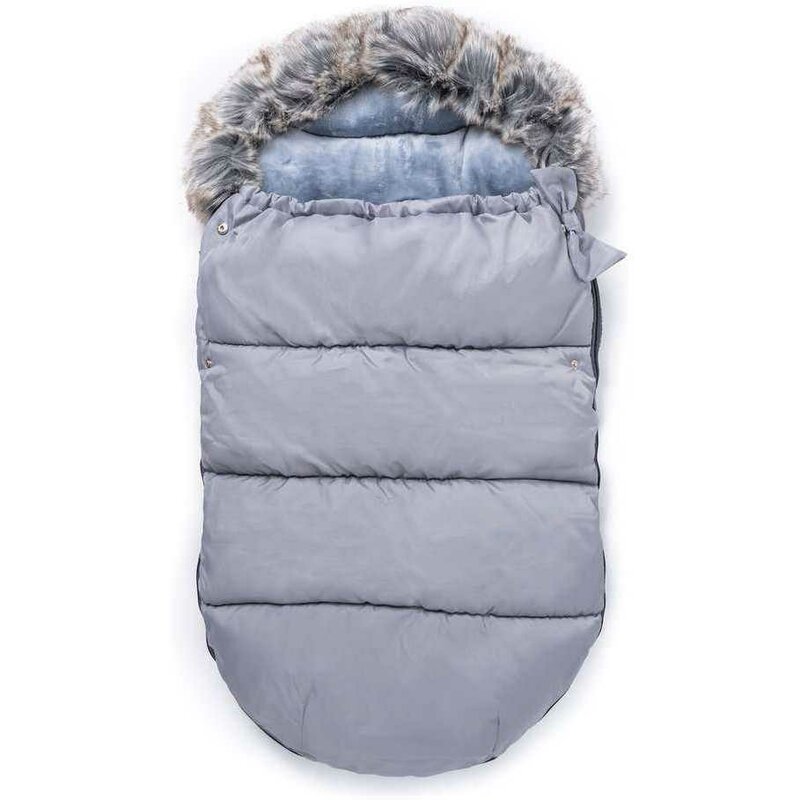 Flumi - sac termic de iarna, pentru carucior, cu blanita detasabila, 92x50 cm, gri