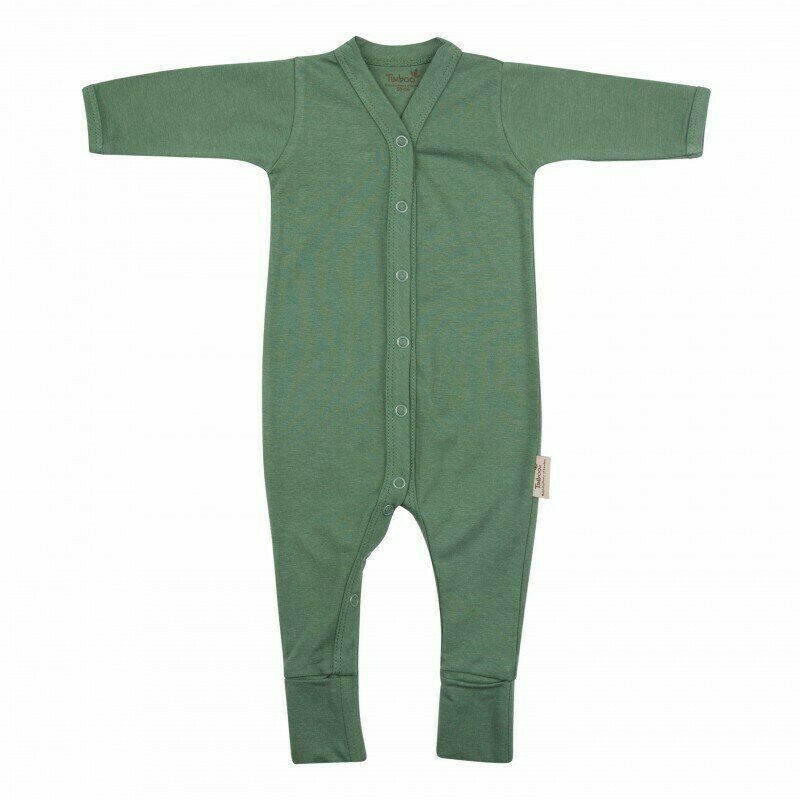 Timboo - salopeta cu maneca lunga de corp , aspen, 62-68 cm, din bambus, verde