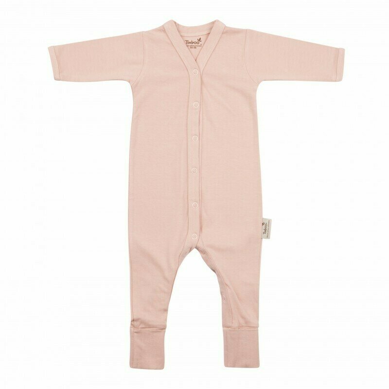 Timboo - salopeta cu maneca lunga de corp , misty, 74-80 cm, din bambus, roz