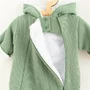 Salopeta de iarna, New Baby, Pentru bebelusi, Cu gluga, Marime 56, Din bumbac si elastan, Cu captuseala din polar, Frosty Mint - 3