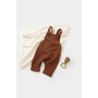 Salopeta de vara cu pantaloni lungi din muselina, BabyCosy, 100%bumbac, caramiziu (Marime: 3-6 Luni) - 2