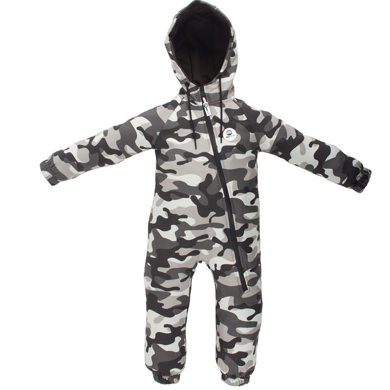 KidsCare - Salopeta impermeabila pentru copii Kidscare, cu protectie la vant si apa cu imprimeu Camuflaj - marime 104