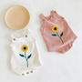 Salopeta tricotata cu floarea soarelui Drool (Culoare: Alb, Marime: 12-18 Luni) - 4