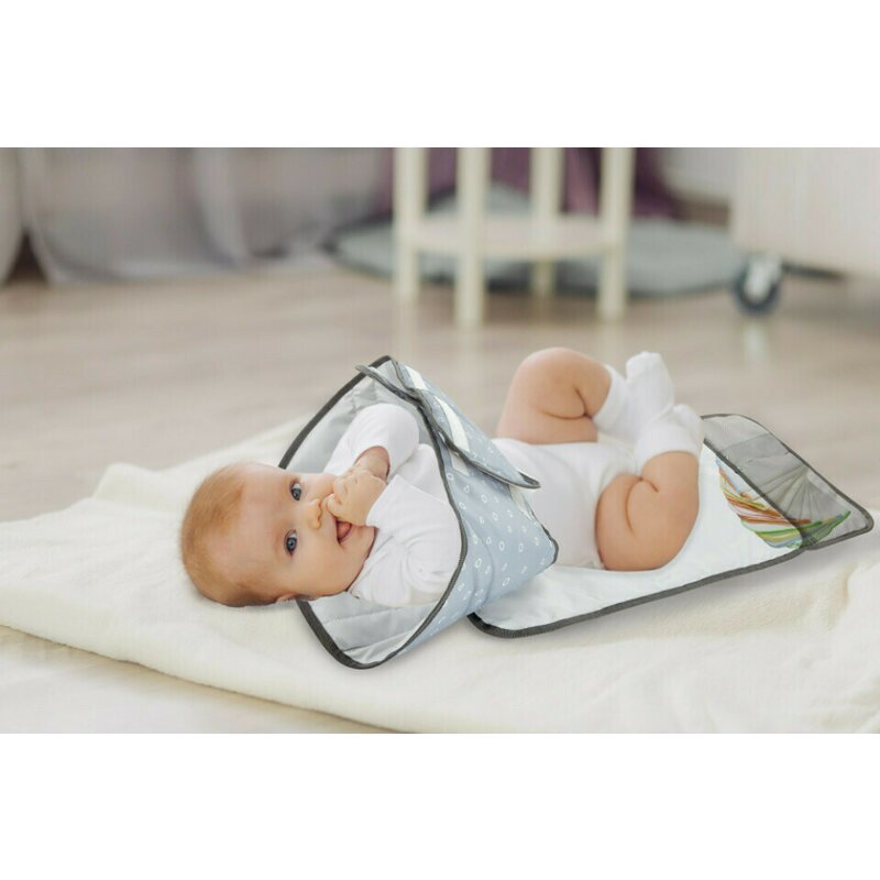 Babyjem - saltea de infasat grey pliabila cu sistem siguranta bebelusi
