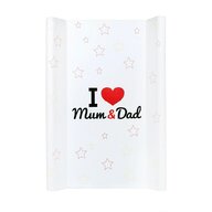Saltea de infasat, New Baby, 50x70, Atasabila la patut, Fara substante nocive, 0 luni+, I love mum and dad