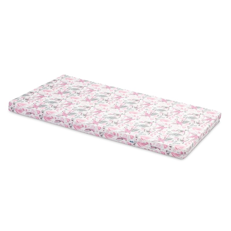 Sensillo - saltea pentru patut colibri, 120x60 cm, 6 cm spuma, roz