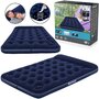 Saltea gonflabila, Bestway, Dubla, Cu pompa inclusa, Cu o parte din catifea, 191x132x22 cm, 3 ani+, Albastru - 2