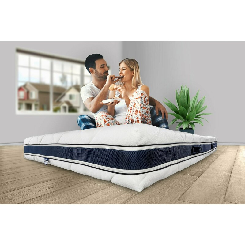 Somnart - Saltea Optimax Memory 100x200, grosime 18cm, cu spuma memorie poliuretanica si husa 3D detasabila si lavabila, cu manere si fermitate medie