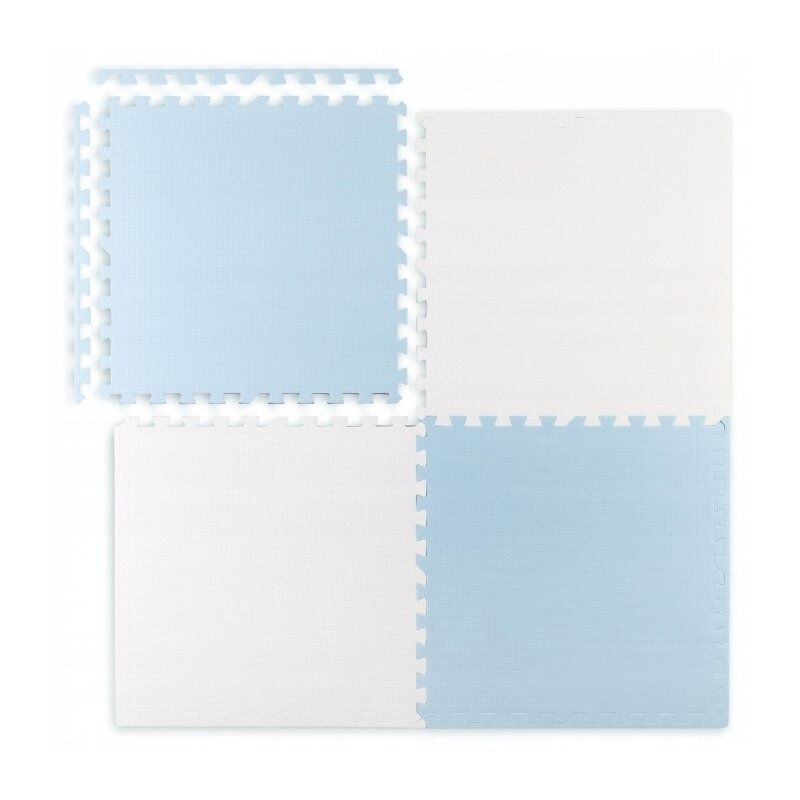 Ricokids - covoras puzzle, 120x120 cm, alb/albastru