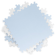 Covoras puzzle, Ricokids, 120x120 cm, Alb/Albastru