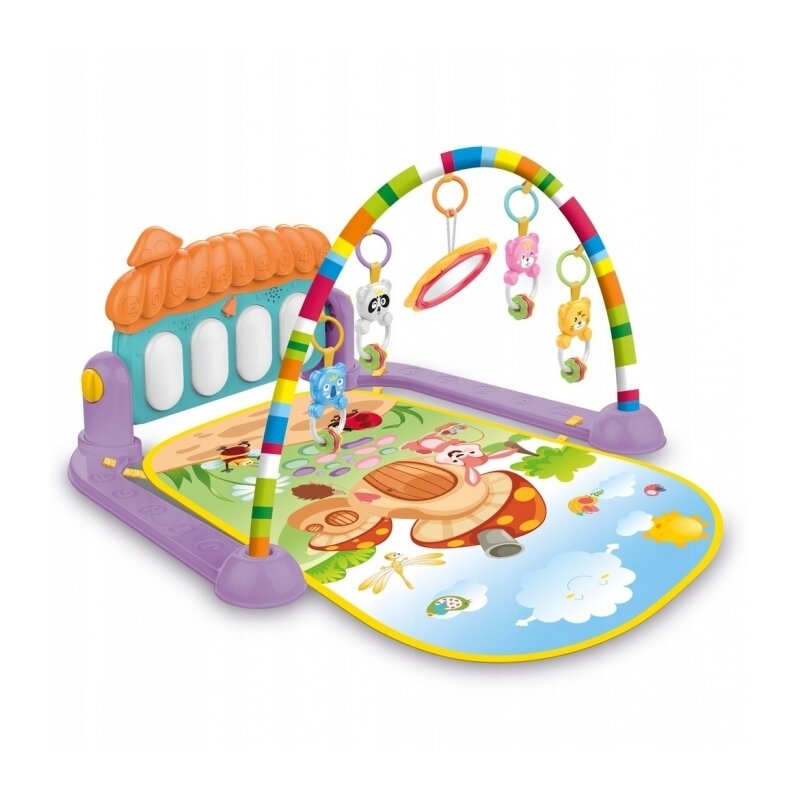 Ricokids - salteluta interactiva xxl , cu pian, cu 9 melodii, cu 5 jucarii, multicolor