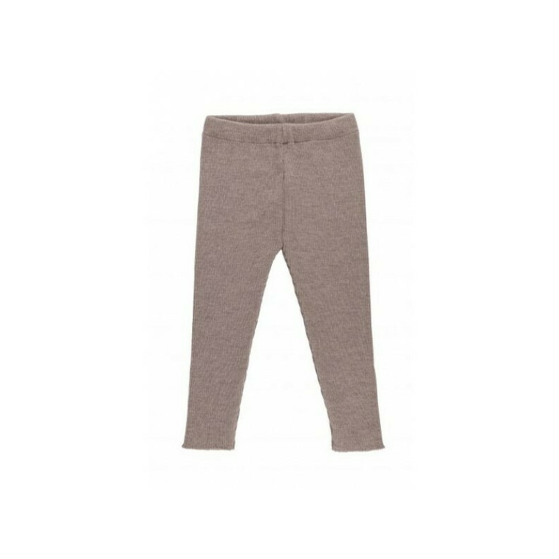 SAM Beige Melange 86/92 - Pantaloni din lana merinos rib - Iobio